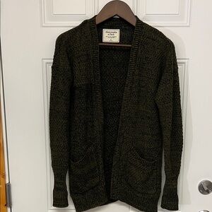 Abercrombie & Fitch Olive Green Knit Cardigan